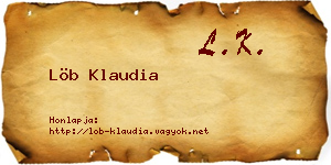 Löb Klaudia névjegykártya